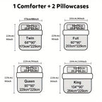 Skull Quilt Set 3 Pcs – Black & Gray Digital Print Comforter with 2 Pillowcases, 180GSM Soft Breathable Bedding for Twin Full Queen King Dorm & Bedroom Decor
