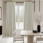 Faux Linen Blackout Curtains 2 Panels for Bedroom & Living Room – 100% Blackout, Back Tab & Rod Pocket, Thermal Insulated Farmhouse Drapes