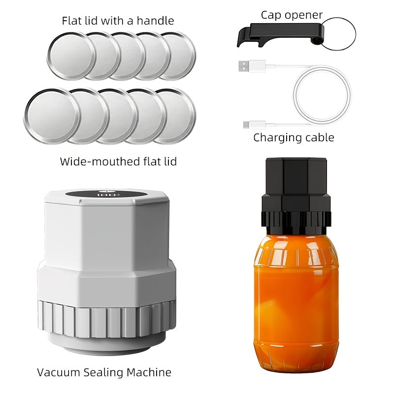 Electric Mason Jar Sealer One-Touch – Wide & Narrow Mouth Compatible, Heavy-Duty Vacuum Seal for Food Preservation | Black & White | Nuvia Haven