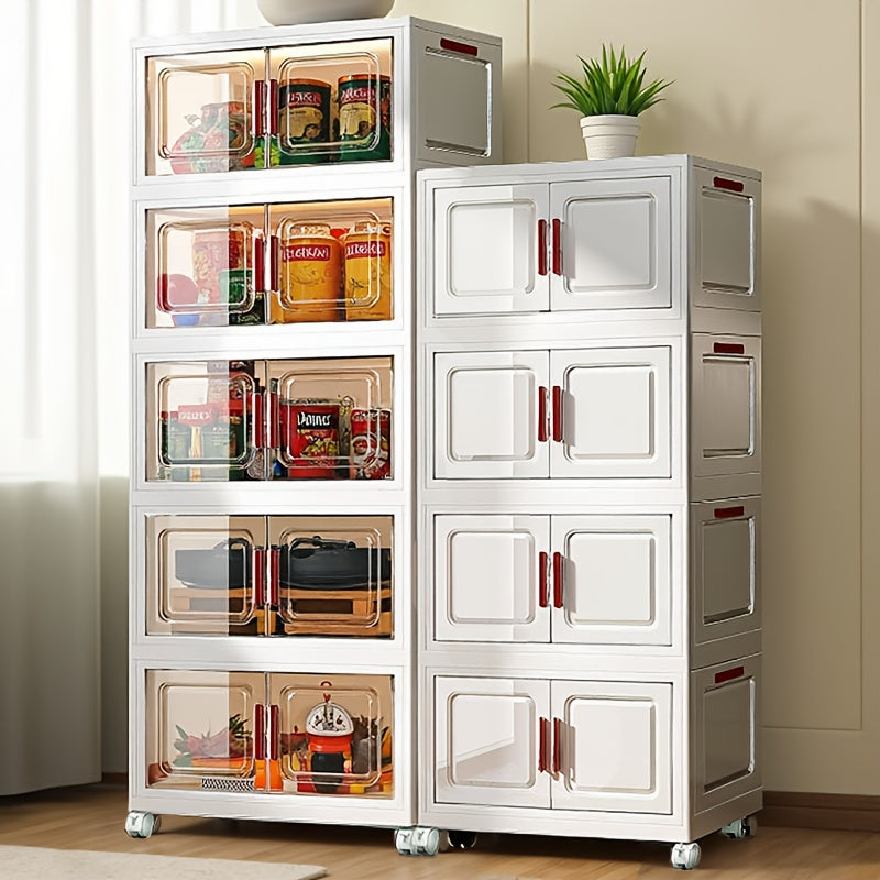 Large Storage Box with Lid Stackable Foldable, Plastic Flip-Top Storage Container for Clothing, Blankets & Home Organization, Multi-Purpose Rectangular Organizer for Home & Office