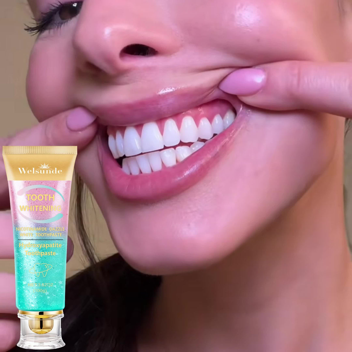 Niacinamide Toothpaste Mint Peach Flavor 3.52oz - Deep Cleaning Whitening Toothpaste Freshens Breath Natural Oral Care Daily Dental Hygiene