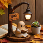 Boo Ghost 3D Resin Halloween Night Light – Cute Reading Lantern, Warm Indoor Glow, Decorative Lamp for Bedroom & Living Room – Ghost Theme Gift with Exquisite Details