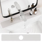 Diatomite Stone Sink Faucet Mat 23.6x3.9 Inch - Quick Drying Absorbent Countertop Mat for Kitchen and Bathroom Sink Area - Natural Diatom Mud Faucet Splash Pad