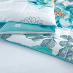 Reversible Floral Comforter Set 2/3 Piece – Dual-Sided Pattern & Color, Lightweight All-Season Quilt with Pillowcases, Soft Bedding Set Twin Queen King