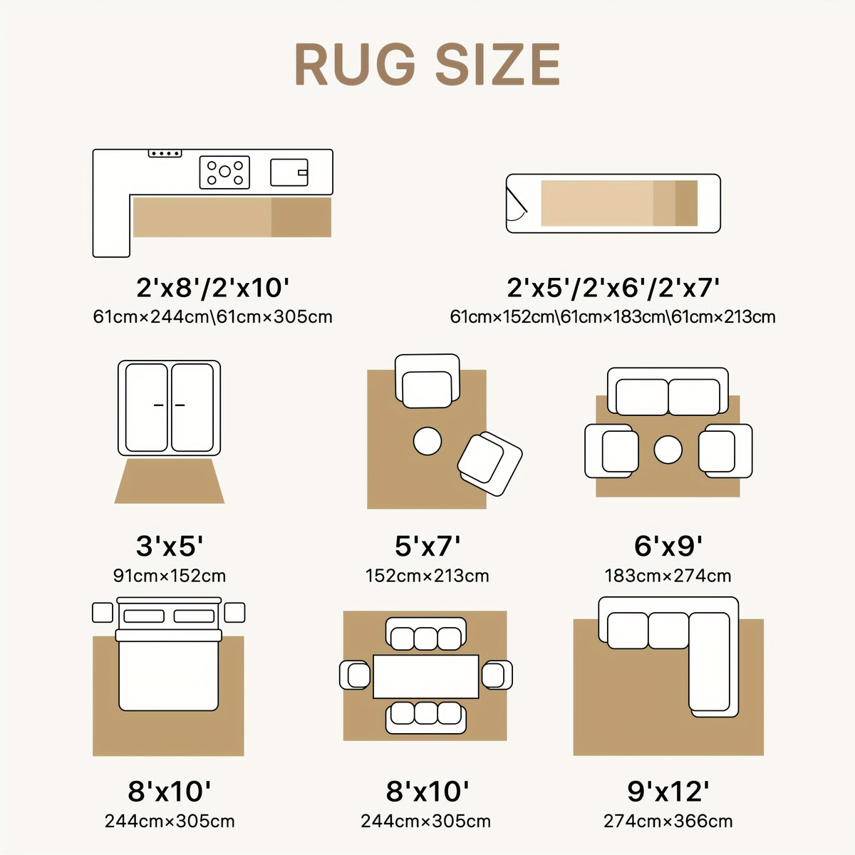 Vintage Retro Area Rug – Machine Washable Non-Slip Low Pile Chenille Print Carpet for Living Room, Bedroom, Dining Room & Home Office, Blue, Multiple Sizes