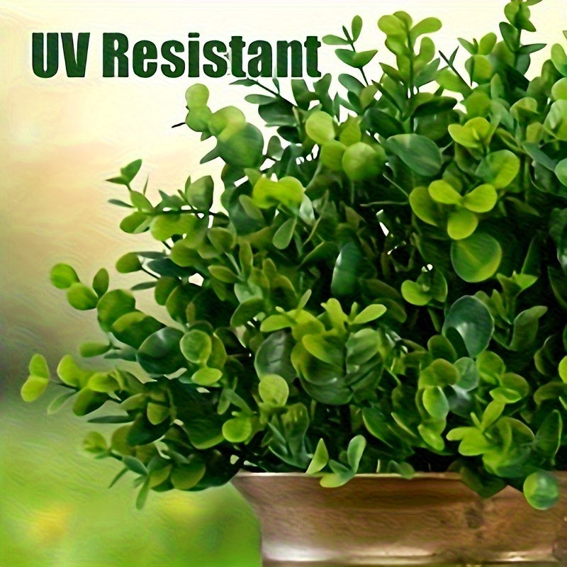 Artificial Boxwood Shrubs 10 Bundles UV Resistant – Realistic Faux Hedge Greenery for Garden, Patio, Backyard, Home & Office – Low Maintenance Boxwood Stems for Weddings & Outdoor Decor