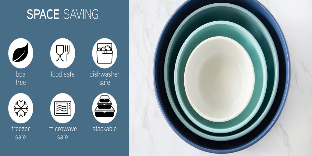 Mixing Bowl Set with Lids 8pcs - 4 Gradient Color Bowls + 4 Lids (13oz, 24oz, 41oz, 73oz), BPA-Free, Dishwasher Safe, Stackable for Meal Prep, Salad, Snacks & Food Storage