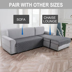 L-Shape Sectional Sofa Cover Non-Slip Machine Washable Chaise Lounge Slipcover Pet-Friendly Loveseat 3-Seater Right Chaise 9 Colors