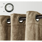 Luxury Distressed Crushed Velvet Curtains - 4-Piece Set (2 Panels + 2 Tiebacks), Grommet Top, Room Darkening | 10 Colors, 3 Sizes