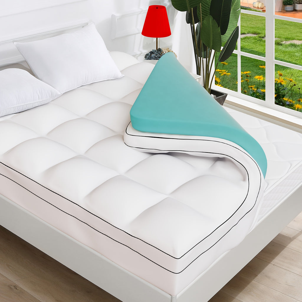 4 Inch Gel Memory Foam Mattress Topper | Dual Layer 2" Gel Foam + 2" Pillow Top, Removable Washable Cover, 8-21" Deep Pocket – Twin, Twin XL, Full, Queen