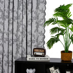 Boho Floral Lace Curtain Panels Set of 2 – Semi-Sheer Light Filtering, Rod Pocket, Pastoral Vintage Style for Bedroom Living Room Kitchen, 6 Sizes 4 Colors
