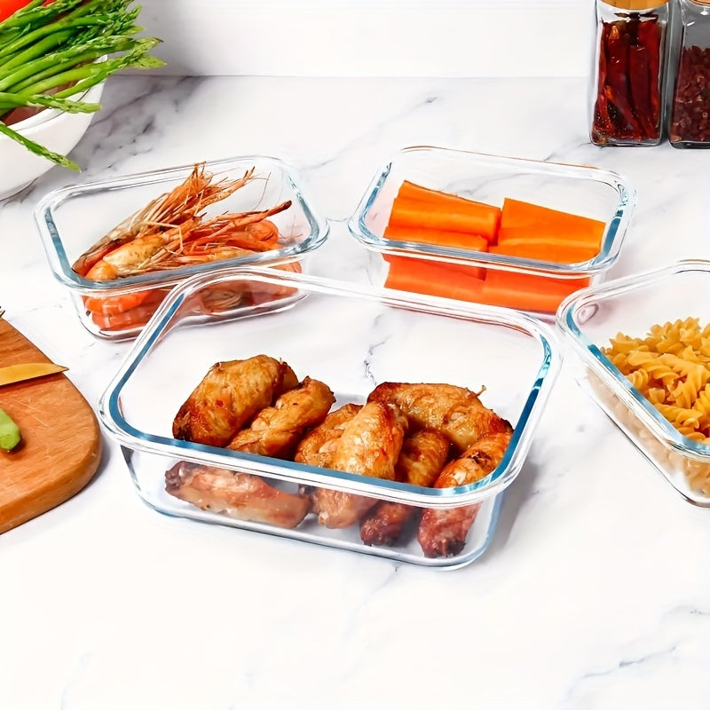 Glass Food Storage Containers with Lids 10-Piece Set – Airtight Leak-Proof Meal Prep Bento Boxes, Microwave Oven Freezer & Dishwasher Safe