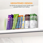 Clear Drink Packet Organizer with Removable Sections & Adjustable Dividers – Transparent Space-Saving Storage for Flavor Packets, Kitchen & Office (3 or 4 Compartments)