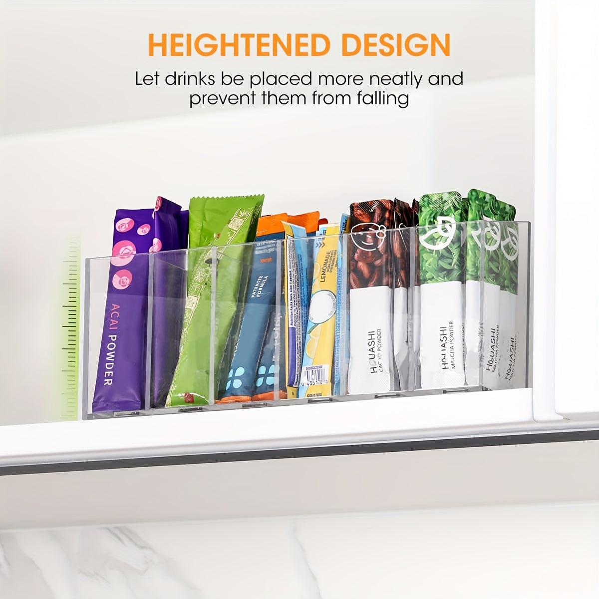 Clear Drink Packet Organizer with Removable Sections & Adjustable Dividers – Transparent Space-Saving Storage for Flavor Packets, Kitchen & Office (3 or 4 Compartments)