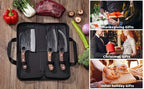 Viking-Inspired Hand-Forged Butcher Knife Set with Carrying Case - High Carbon Steel Cleaver Boning and Vegetable Knife Set for BBQ Camping and Meat Preparation