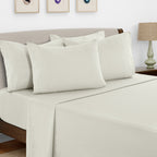 Brushed Microfiber Bed Sheet Set 6 Piece with Embroidered Pillowcases - Hotel Luxury Deep Pocket 16 Inch, Soft Breathable All Season, 24 Colors, Twin Twin XL Full Queen King Cal King