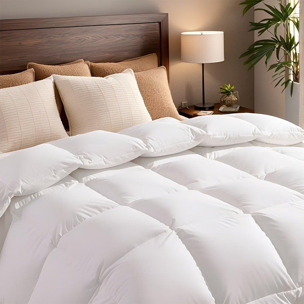 Ultra-Soft Down Feather Comforter – All-Season Duvet Insert | Twin / Queen / King / Oversized King