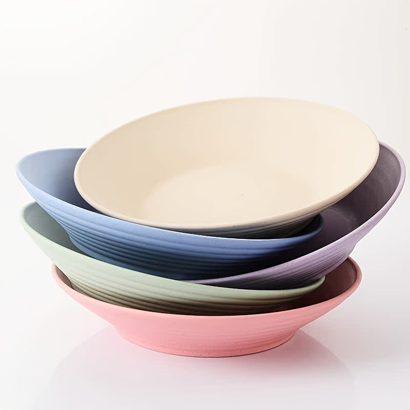Colorful Wheat Straw Dining Plates 10-Pack – Anti-Drop Reusable Plates, Dishwasher & Microwave Safe for Home & Kitchen