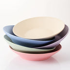 Colorful Wheat Straw Dining Plates 10-Pack – Anti-Drop Reusable Plates, Dishwasher & Microwave Safe for Home & Kitchen