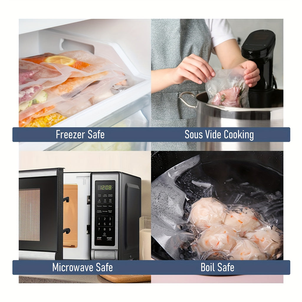 Vacuum Sealer Bags 500pcs BPA-Free Food Storage Bags 7 Sizes – Co-Extruded Reusable Vacuum Seal Bags Compatible with Most Vacuum Sealers