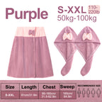 Adjustable Bath Wrap Skirt Set with Triangular Hair Drying Cap – Sizes S-XXXXL Spa Towel Wrap for Women, Home, Travel & Steam Room
