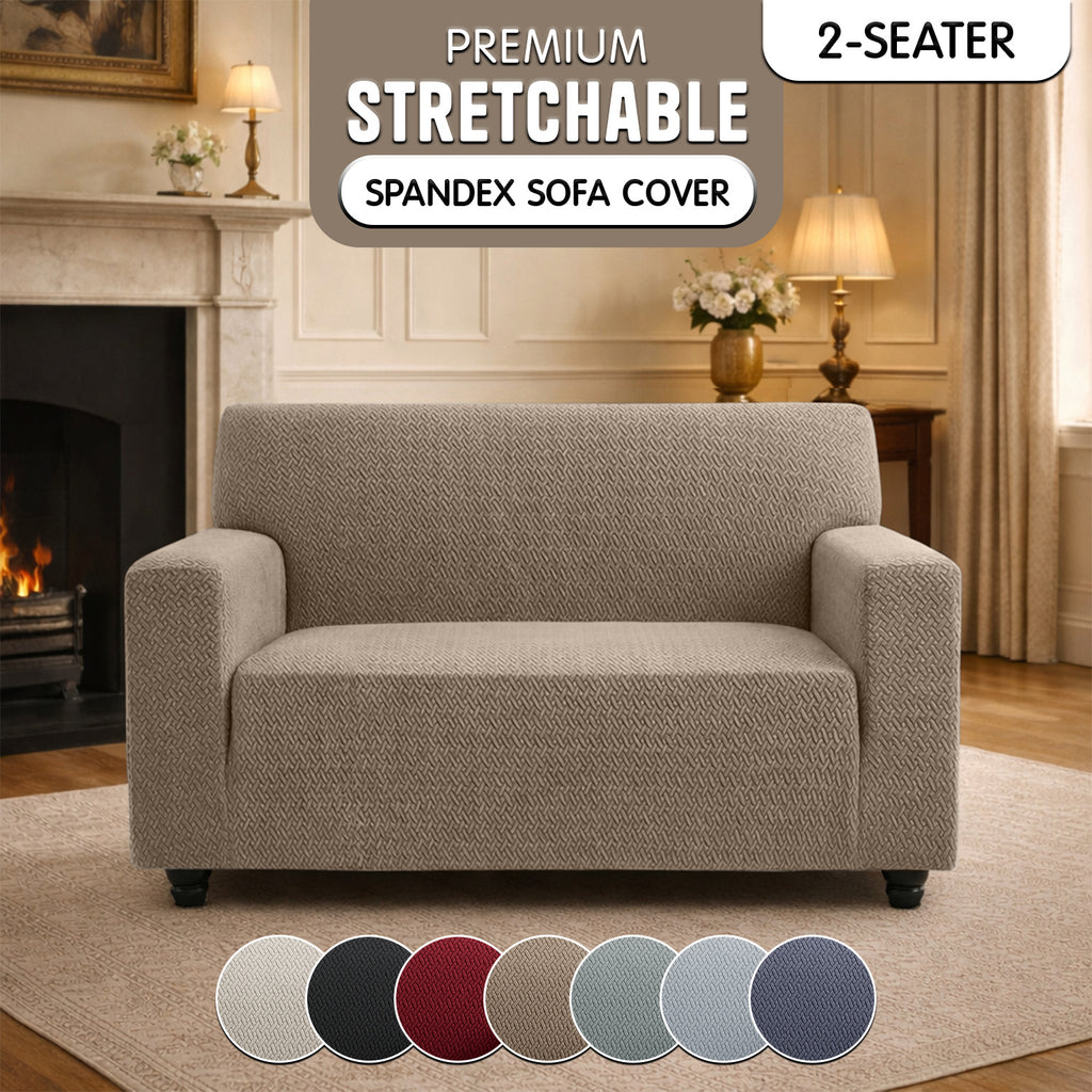 Luxury Spandex Sofa Cover Anti-Slip – Wrinkle-Free Elastic Couch Slipcover, Pet & Scratch-Proof, Machine Washable, All-Season, 7 Colors, 1/2/3 Seater, Living Room Home Decor