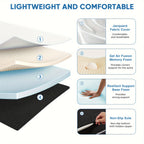 Portable Tri-Fold Memory Foam Mattress | 3" & 4" Foldable Floor Mattress with Washable Cover – Camping, Guest, Floor Sleeping | Single, Twin, Twin XL, Full, Queen