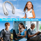 Neck Fan 5-Speed Bladeless Quiet 360 Airflow Rechargeable Personal Cooling Wearable Fan for Hot Flashes Travel Camping Amusement Park Home Office Outdoor Gift for Women Men Dark Blue