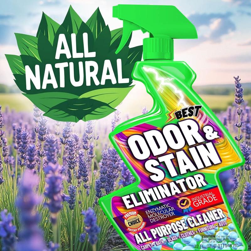 Pet Odor & Stain Eliminator Enzyme Spray 3-Pack – All-Natural Enzyme Cleaner for Dog & Cat Urine, Carpet, Upholstery, Tile & Multi-Surface Messes, Safe for Pets & Children