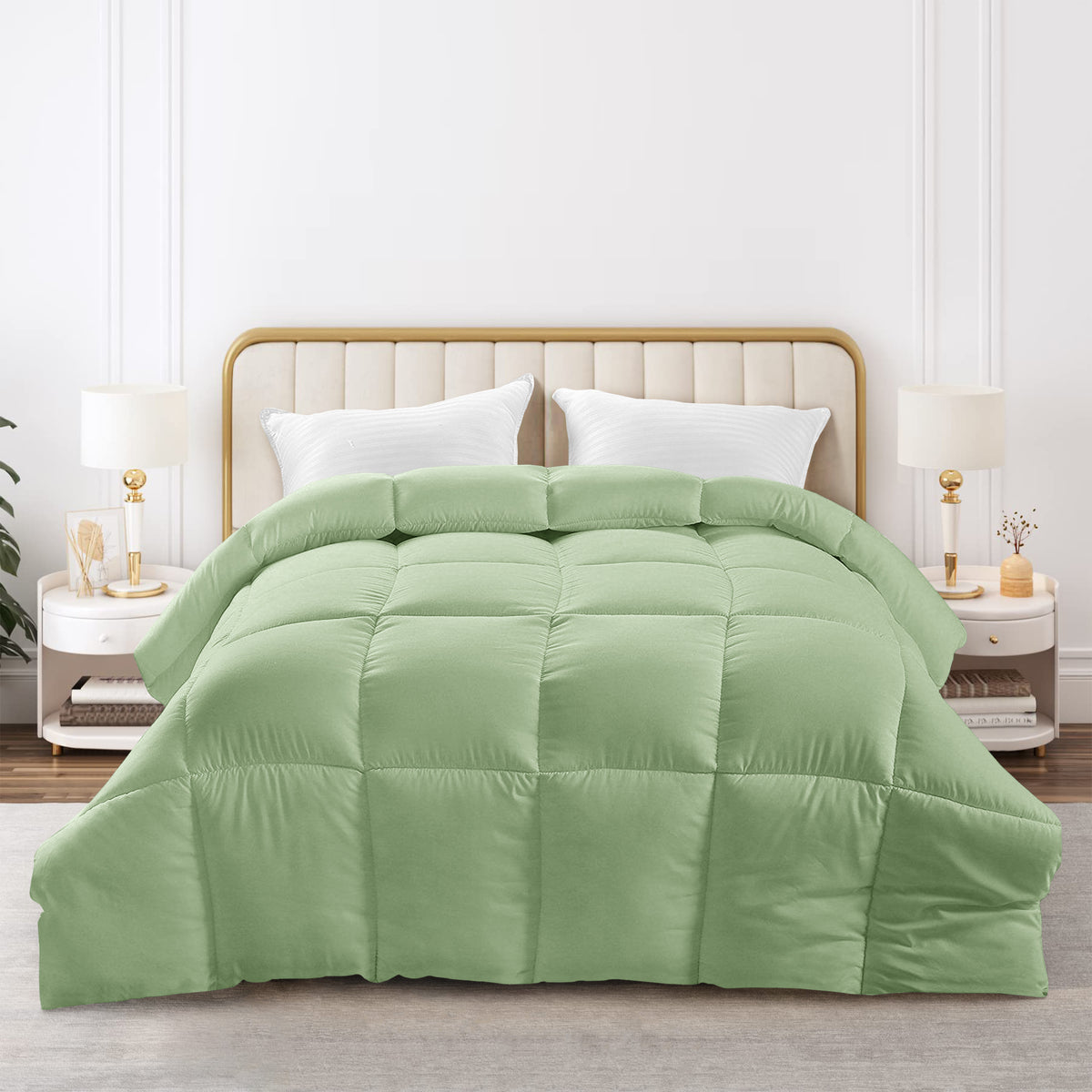 All Season Comforter with Corner Tabs & Box Stitching – Soft Fluffy Lightweight Hotel-Quality Duvet Insert for Twin Queen King, Breathable Year-Round Bedding