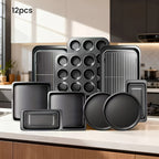 Baking Pan Set Oven-Safe Commercial Grade - Cookie Sheet Baking Sheet Round Cake Pan Muffin Pan Bread Pan Pizza Pan Square Pan - 4/6/12/23/46-Piece Kitchen Bakeware Sets, Restaurant Quality