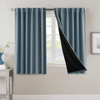 Blackout Curtains 2 Panels 100% Room Darkening 96 Inch Long – Triple Weave Thermal Insulated Back Tab & Rod Pocket Window Drapes for Bedroom & Living Room