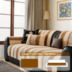 Plush Couch Cover Non-Slip Washable Sofa Cushion Pad for 2/3/4 Seat Sectional L-Shape Couch | Pet & Kid Friendly Furniture Protector Slipcover, Black Gray Brown