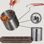 Mini 304 Stainless Steel Deep Fryer with Filter Net – Oil-Saving Small Frying Pot for French Fries, Chicken Wings & More | Induction Compatible & Dishwasher Safe