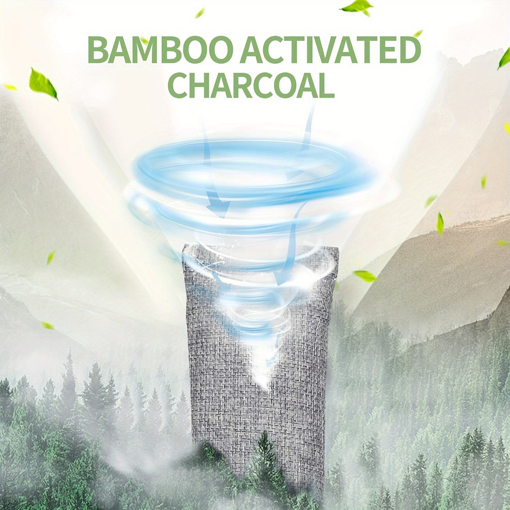 Bamboo Charcoal Air Purifying Bags Odor Absorber – Activated Charcoal Moisture Absorber & Natural Deodorizer for Car, Closet, Shoes, Bathroom & Home, 6 to 16 Pack