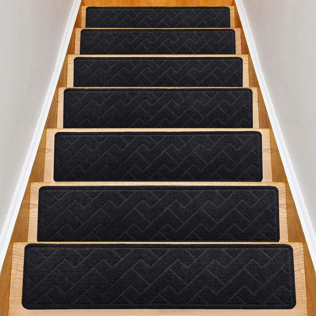 Non-Slip Stair Treads Self-Adhesive 4mm TPR Stair Mats for Hardwood Floors Indoor Stairs Carpet Pads 6pcs or 15pcs Set