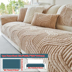 Bohemian Plush Sofa Pad Slipcover – Modern Luxury Faux Fur Non-Slip Couch Cover, All Season Machine Washable Pet Friendly Soft Seat Cushion Protector for Living Room Bedroom Office Home Decor