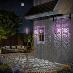 Solar Moroccan Lanterns Outdoor Set of 2 – Multicolor IP54 Waterproof Hanging Lights with Cut-Out Design for Garden, Patio, Pathway & Halloween Decor, Auto Dusk-to-Dawn Sensing