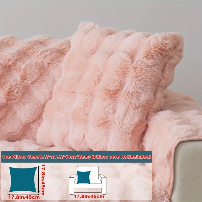 Faux Rabbit Fur Plush Sofa Cover Thick Milkskin Split Slipcover Cozy Winter Warmth Pet Friendly Machine Washable 1 2 3 4 Seater Living Room Bedroom Office