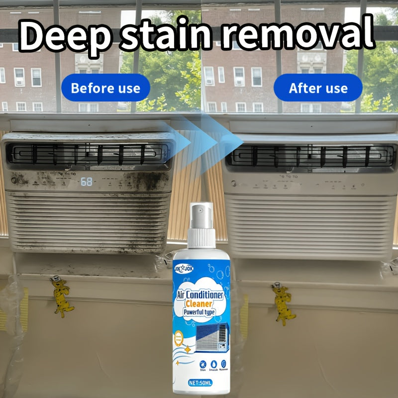 Air Conditioner Cleaning Spray No-Disassembly Formula - Universal AC Cleaner for Wall-Mounted & Floor-Standing Units, Removes Dust, Oil Stains & Scale from Heat Sinks, Powerful Decontamination, 1.69oz