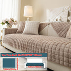 Short Plush Sofa Cover Soft Thick Pet Friendly All Season Sofa Protector Machine Washable for 1 2 3 4 Seater Living Room Bedroom Office Winter