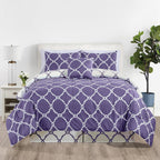5-Piece Comforter Set – Reversible Quilted Down Alternative Bedding Set with Pillow Shams, Bed Skirt & Cushion | All Season | Twin, Queen, King