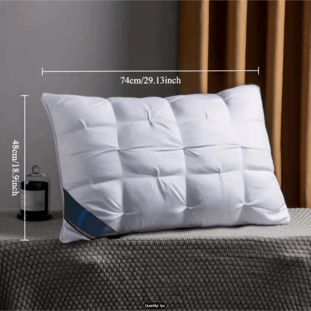 Hotel Quality Bed Pillows - Luxury Soft Polyester Fiber Satin Cover, Deep Sleep Neck Support No-Collapse, Zipper Closure Machine Washable, All-Season, 1/2/3/4-Pack White & Gray