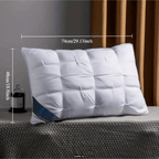 Hotel Quality Bed Pillows - Luxury Soft Polyester Fiber Satin Cover, Deep Sleep Neck Support No-Collapse, Zipper Closure Machine Washable, All-Season, 1/2/3/4-Pack White & Gray