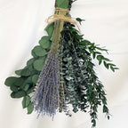 Eucalyptus Shower Bundle 52pcs Dried Eucalyptus Lavender Stems 17 Inch Natural Silvery Dollar Leaves Fragrant Hanging Plant for Bathroom Home Decor