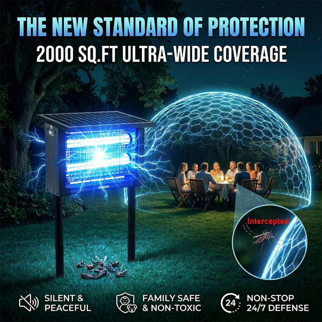 Solar Bug Zapper Outdoor Wireless Portable Mosquito Zapper with Solar Panel Sensor USB Charging Fly Trap Insect Killer for Home Backyard Porch Garden Camping