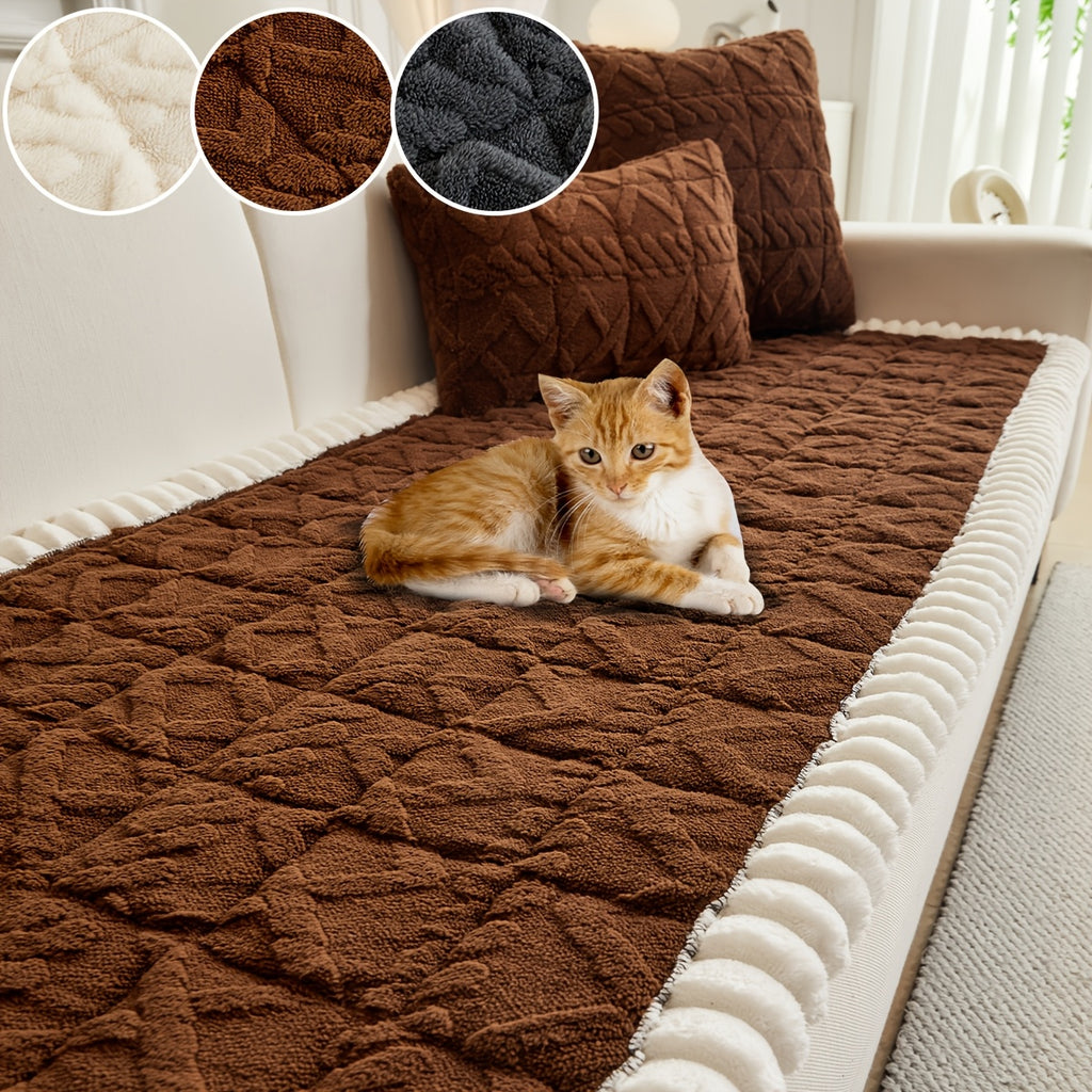 Thickened Quilted Sofa Cushion Pad Soft Polyester Seat Mat for Loveseat 2 3 4 Seater Sofa Autumn Winter Warmth Home Decor Dark Gray Dark Coffee Cream Green