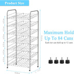 7-Tier Can Rack Organizer for Pantry | Holds 84 Cans Metal Can Dispenser with Adjustable Dividers for Kitchen Cabinet
