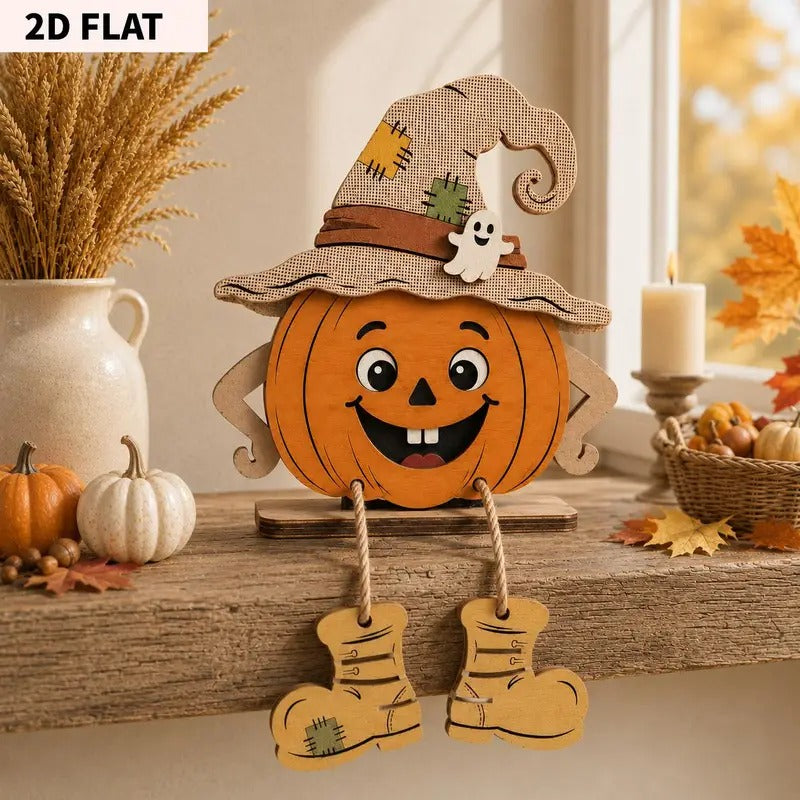Autumn Harvest Wood Signs Set of 3 Pumpkin Maple Leaf Rustic Tabletop Plaques – Thanksgiving Halloween Farmhouse Home Decor