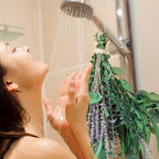 Eucalyptus Shower Bundle 52pcs Dried Eucalyptus Lavender Stems 17 Inch Natural Silvery Dollar Leaves Fragrant Hanging Plant for Bathroom Home Decor